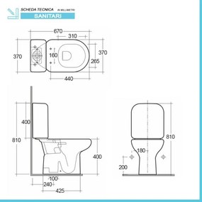 Vaso monoblocco tradizionale scarico a terra Rak Orient con sedile