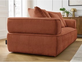 Divano color terracotta con rivestimento in ciniglia 237 cm Whesley – Bobochic Paris
