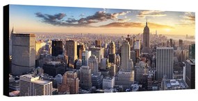 Stampa su tela Panorama New York di giorno, multicolore 140 x 70 cm