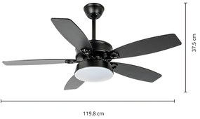 Starluna Kuvio ventilatore LED a pale, CCT, nero