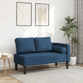 Chaise Longue Con Cuscini Blu İn Tessuto /