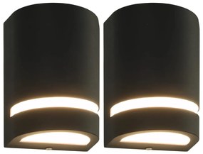 Lampade Da Parete Da Esterno 2 Pz 35 W Nere Semicircolari /