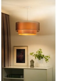 Duolla - Lampadario a sospensione con filo WOOD BOHO 1xE27/15W/230V diametro 45 cm rame/beige