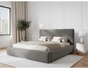 Letto matrimoniale imbottito grigio con contenitore e doghe 180x200 cm Colonel - Cosmopolitan Design