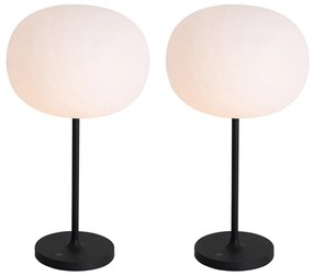 Set di 2 lampade da tavolo moderne ricaricabili bianche - Maloi