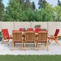 Sedie da Giardino Reclinabili con Cuscini 8 pz in Legno di Teakcod mxl 125000