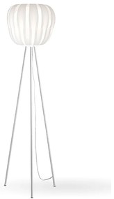 Lampada Da Terra Con Treppiede 1 Luce Queen In Polilux Bianco D60 Made In Italy
