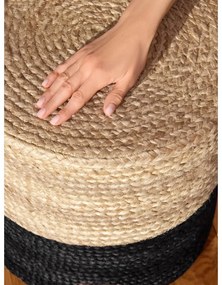 Poggiapiedi nero e colore naturale Juta Gold Black – Hanse Home