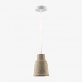 Lampada da soffitto in terracotta (Ø14 cm) Sainza Beige Crema - Sklum