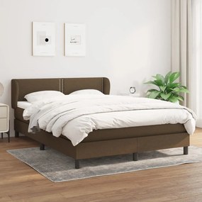 Giroletto A Molle Con Materasso Marrone Scuro 140x200cm Tessuto /