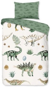 Set copripiumino e federa da bambini verde/beige in cotone per culla 100x135 cm Gabi – Good Morning