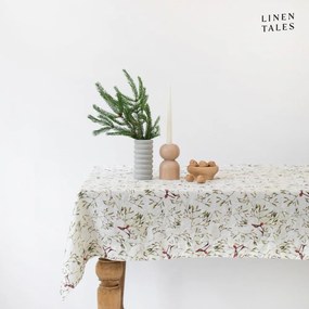 Tovaglia di lino con motivo natalizio 140x140 cm Mistletoe - Linen Tales