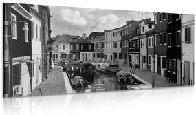 Quadro su tela – Case in bianco e nero in città