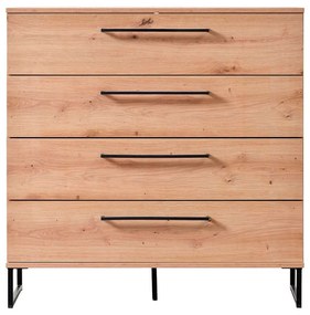 DODO - cassettiera moderna 4 cassetti colore rovere