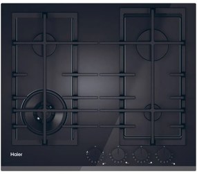 Haier Series 4 HAVG6BF4TB-PB Piano cottura Nero Da incasso 60 cm Gas 4 Fornelli