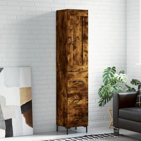Credenza Rovere Fumo 34,5x34x180 Cm İn Legno Multistrato /