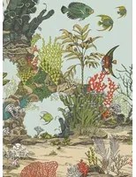 Josephine Munsey Carta da parati Underwater Jungle - Soft Aqua/ Coral
