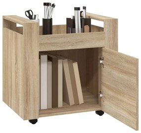 Carrello scrivania rovere sonoma 60x45x60 cm legno multistrato