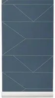 Ferm Living Carta da parati Lines - Dark Blue