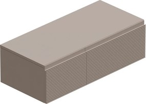 Mobile da bagno sospeso sotto lavabo Step L 100.3 x H 30 x P 46 cm tortora taupe  cannettato, 2 cassetti il grande a destra