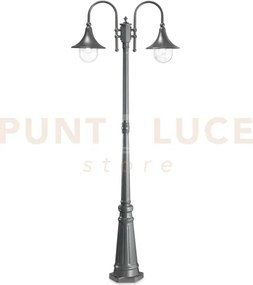 Cima palo da giardino ip43 2 luci attacco e27 alluminio antracite h...