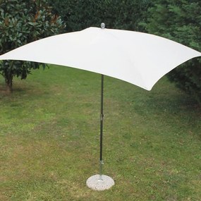 Ombrellone a palo centrale grigio Poli L 190 x 225 cm con telo ecru