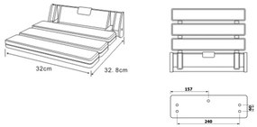 Aqualine - Sedile pieghevole per doccia 32x32,8 cm bianco