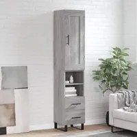 Credenza Grigio Sonoma 34,5x34x180 cm in Legno Multistrato 3200287