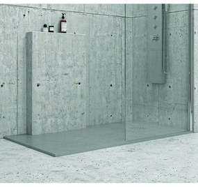 Kamalu - piatto doccia 100x70 cm effetto pietra colore grigio cemento