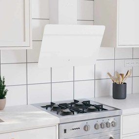 Cappa A Parete 60 Cm İn Acciaio E Vetro Temperato Bianco /