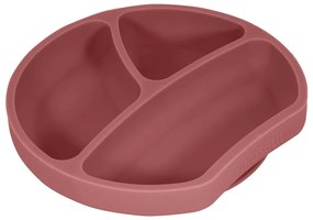 Piatto per bambini in silicone color mattone 19x20,5 cm Dusky Pink - Kindsgut