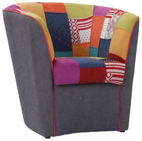 Poltrona da ufficio casa sala attesa in tessuto grigio scuro patchwork