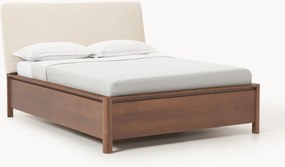 Letto in legno con testiera imbottita e cassetti Santiago