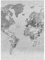 Coordonne Wandbild Newspaper Map - Black