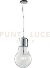 Lampadario a sospensione lampadina cromo 1 luce attacco e27 30x120cm