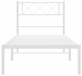 Giroletto con testiera metallo bianco 75x190 cm