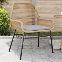 Sedie da Giardino 2pz con Cuscini Marrone in Polyrattan 369096