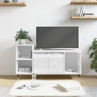 Mobile Porta TV Bianco Lucido 100x35x55 cm in Legno Multistratocod mxl 102487