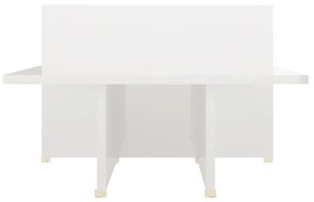 Tavolino da salotto bianco lucido 102x50x45cm legno multistrato