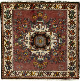 Shiraz Tappeto persiano 60x60 Rosso (Iran) Annodato A Mano