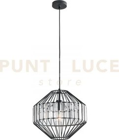 Lampadario a sospensione opium nera e trasparente 1 luce attacco e2...