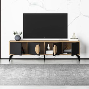 Tavolo TV in rovere nero e naturale 180x51 cm Vae - Marckeric