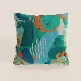 Joy collezione cuscini a fantasie multicolor in tessuto fresco cotone impermeabile verde acqua
