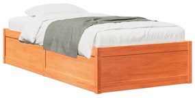 Letto senza materasso marrone cera 100x200 cm in legno di pino