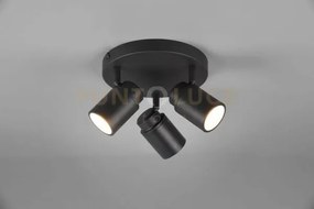 Angelo h2o plafoniera 3 spots orientabili nero ip44 d.20cm 3 luci a...