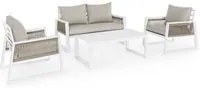 Salotto da giardino Divano 2 Sedie Tavolino Set Arredo Esterno Captiva Bizzotto Colore principale: Bianco