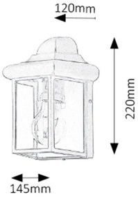 Rabalux 8754 - Applique da esterno NORVICH 1xE27/60W/230V IP43