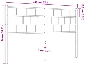 Testiera in Metallo Bianco 140 cm