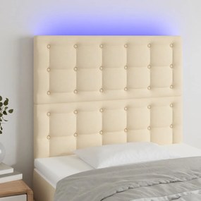 Testiera A Led Crema 80x5x118/128 Cm İn Tessuto /