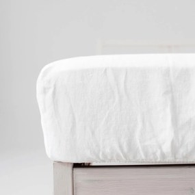 Lenzuolo bianco in lino con angoli 160x200 cm - Linen Tales